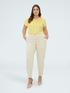 Bi-material t-shirt with round neckline image number 2