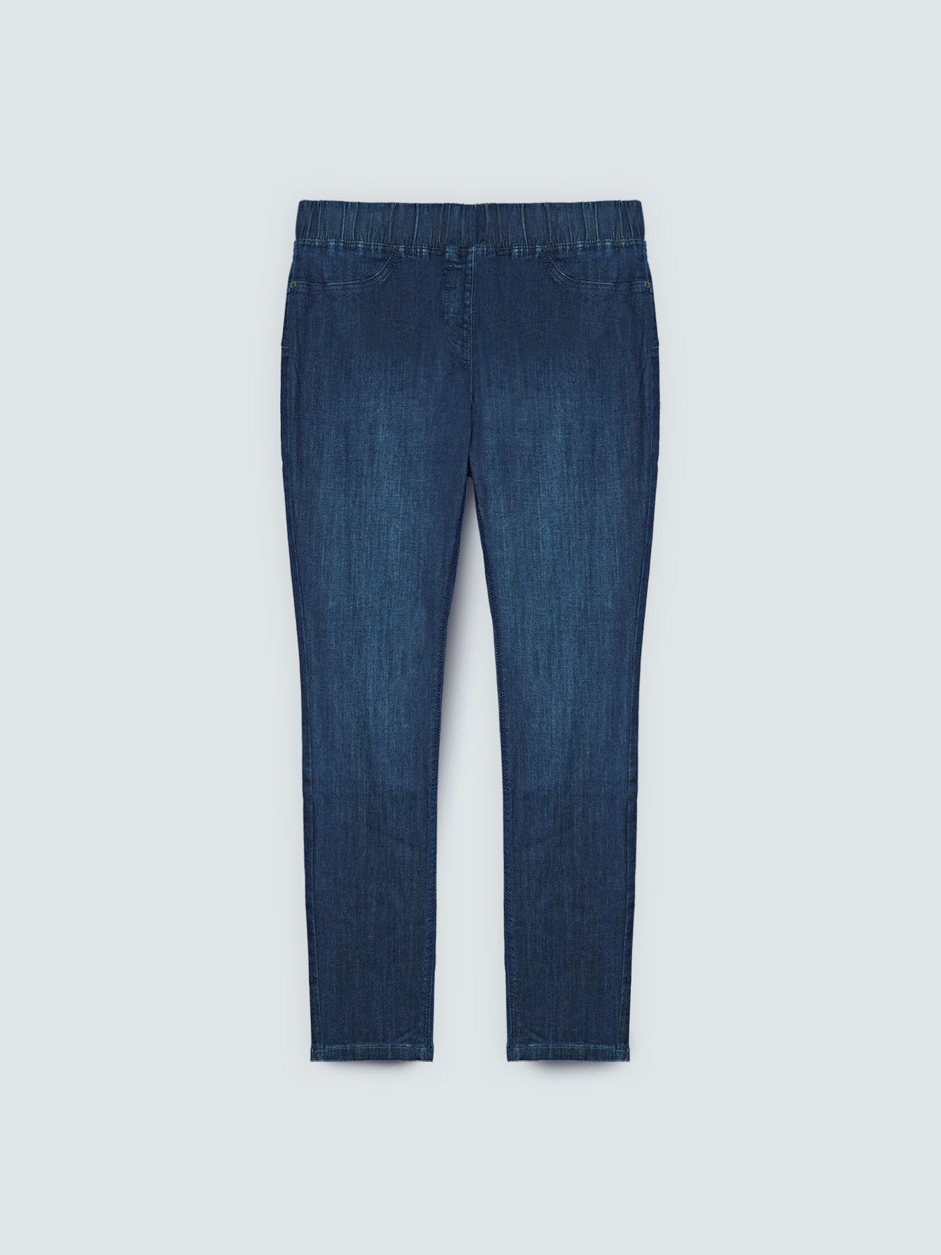 Dark wash denim jeggings image number 4
