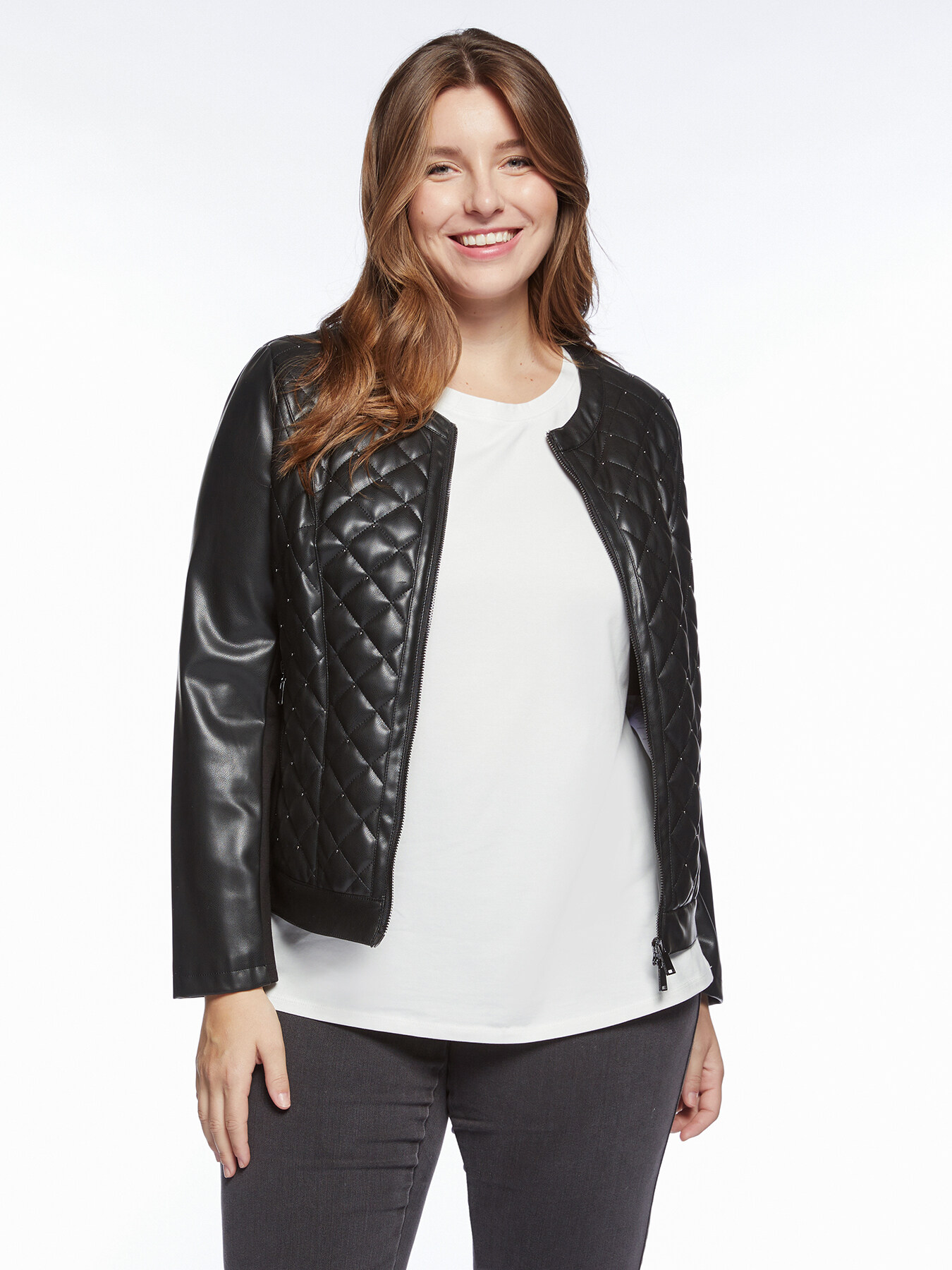 Biker jacket with stitching image number 0