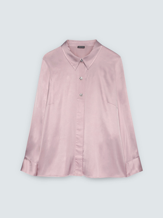 Satin shirt with jewel buttons