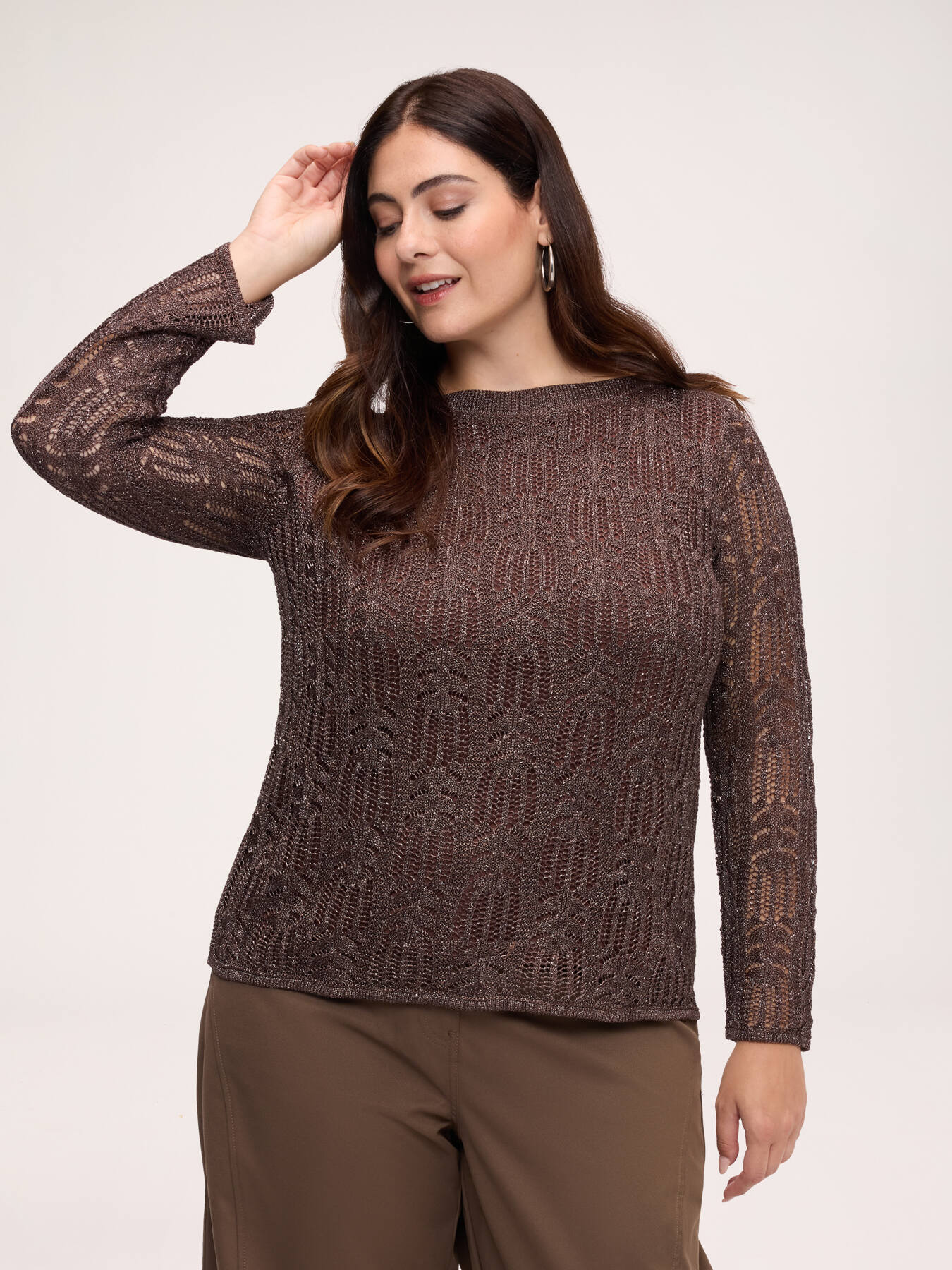 Openwork viscose blend sweater image number 0