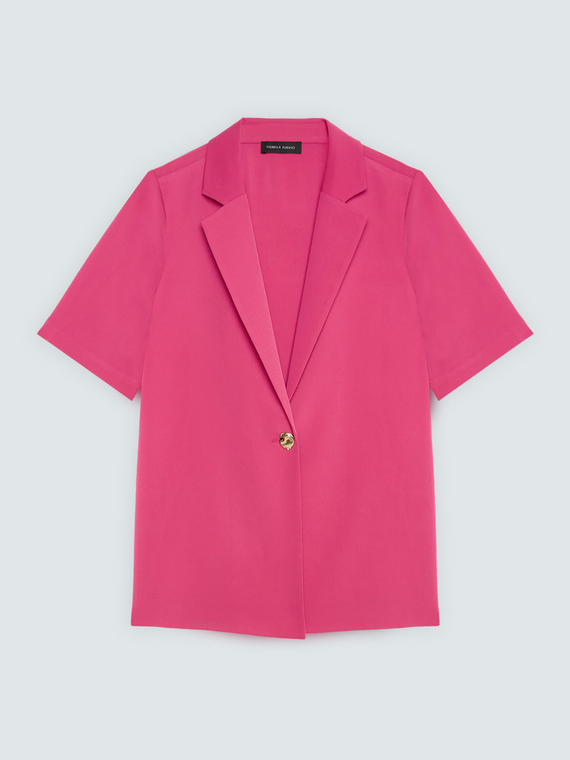 Blazer fluide avec bouton bijou