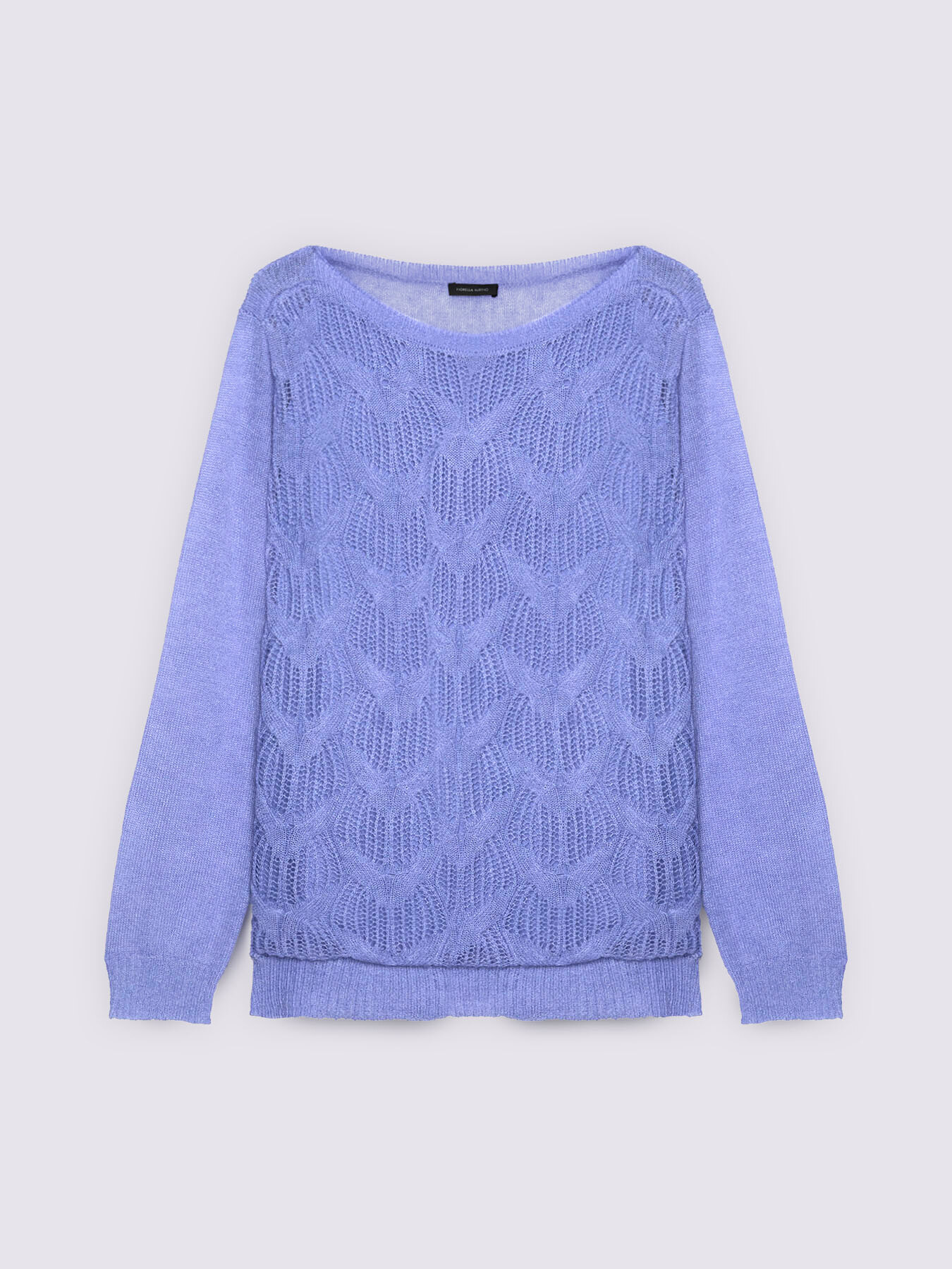 Perforated sweater with geometric pattern image number 4