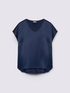 Two-material V-neck T-shirt image number 3