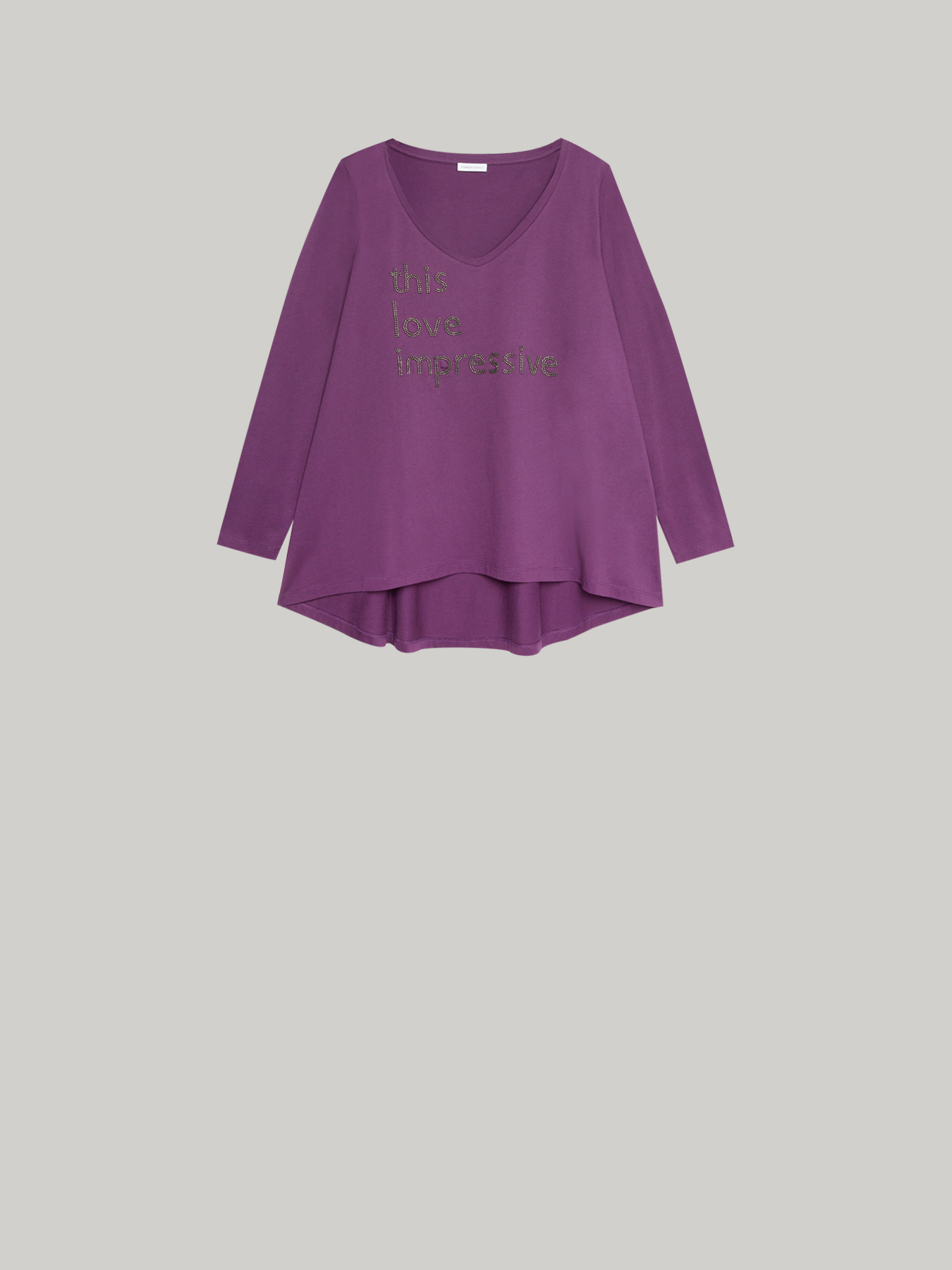 T-shirt con scritta ricamata image number 3