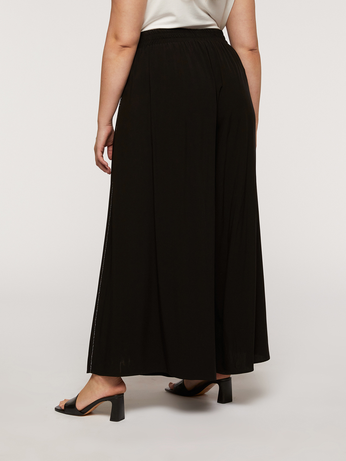 Pantaloni palazzo con ricamo image number 1