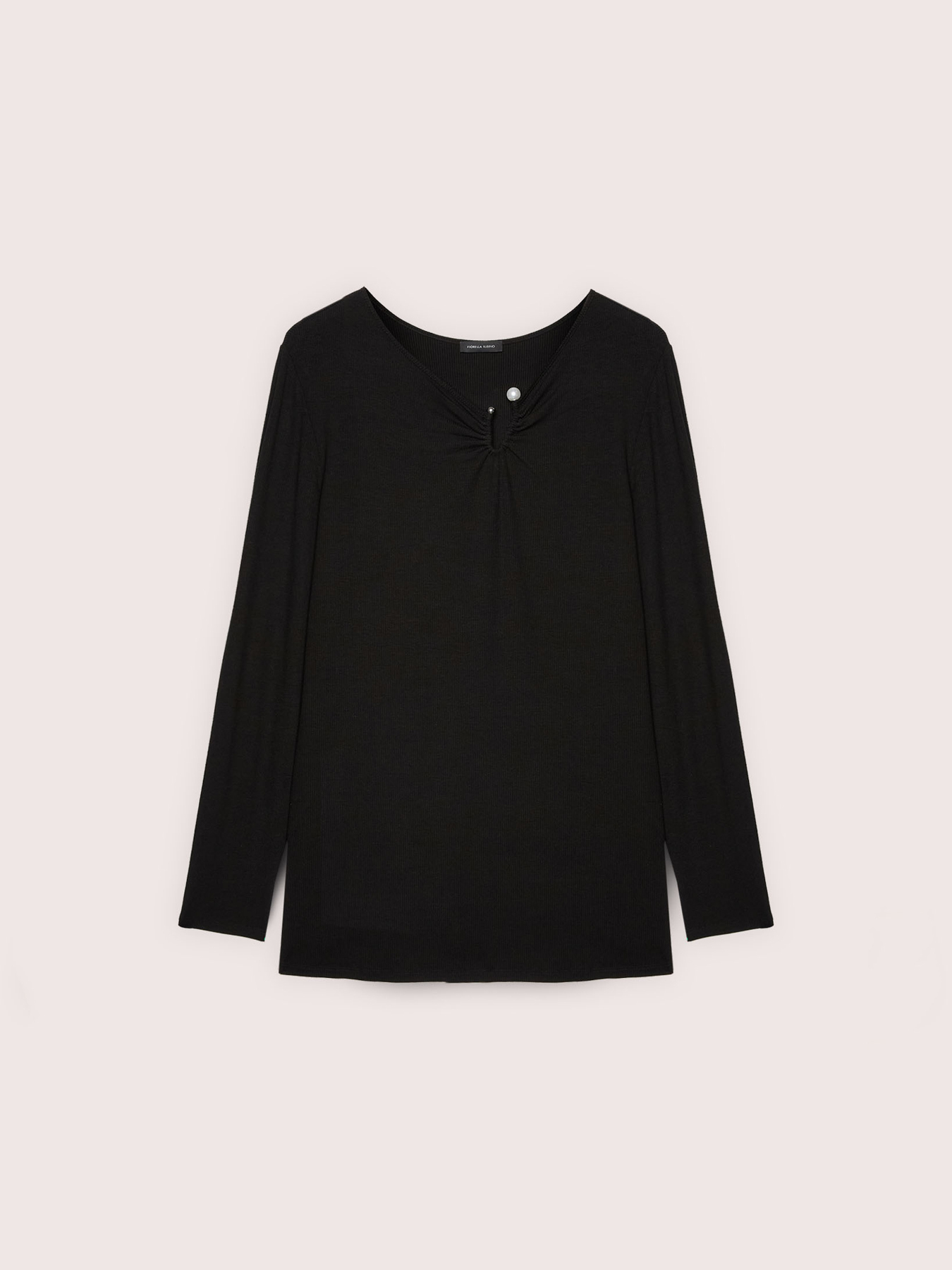 Camiseta de jersey con detalle en el escote image number 4