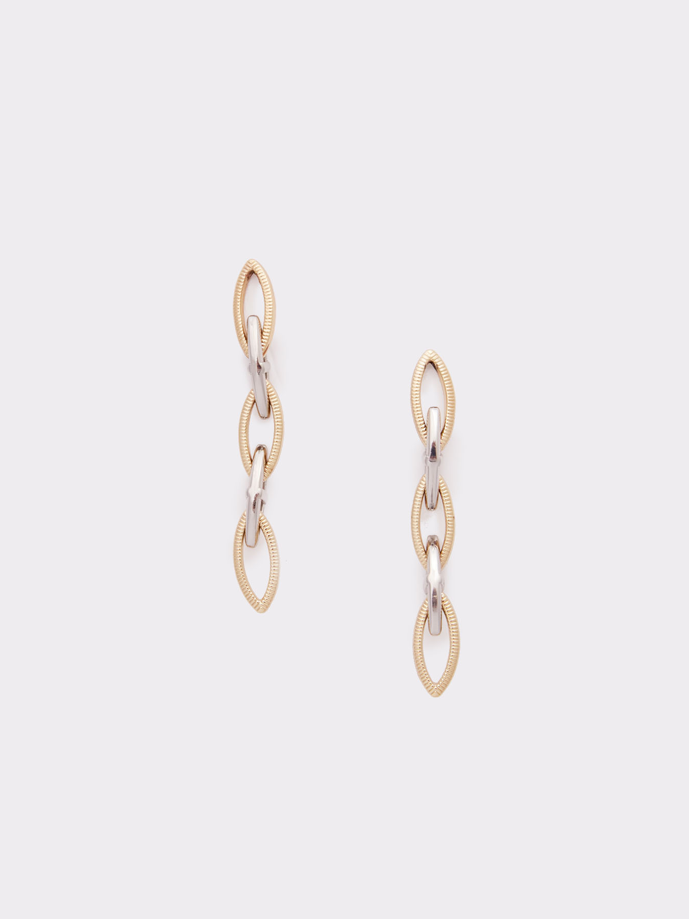 Orecchini pendenti con catena bicolor image number 0