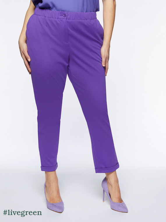 Fiorella Rubino - Pantaloni in viscosa ECOVERO™ Donna, Viola Taglia: S (48-50 IT)