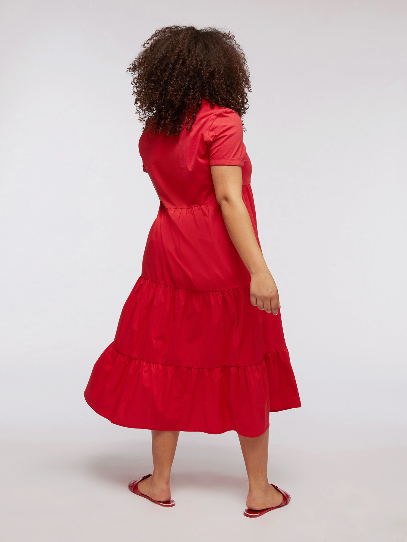 Volant-Kleid aus zwei Stoffen image number 2