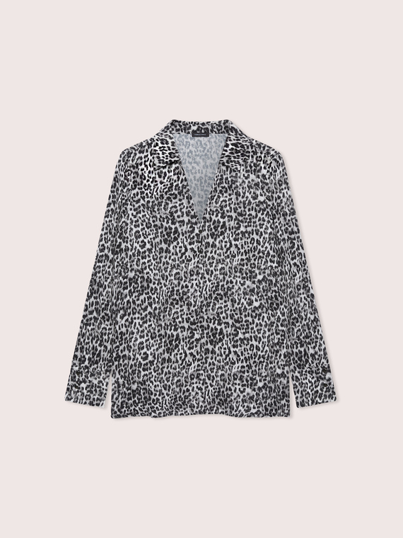 Bluse mit Animalprint aus Viskose