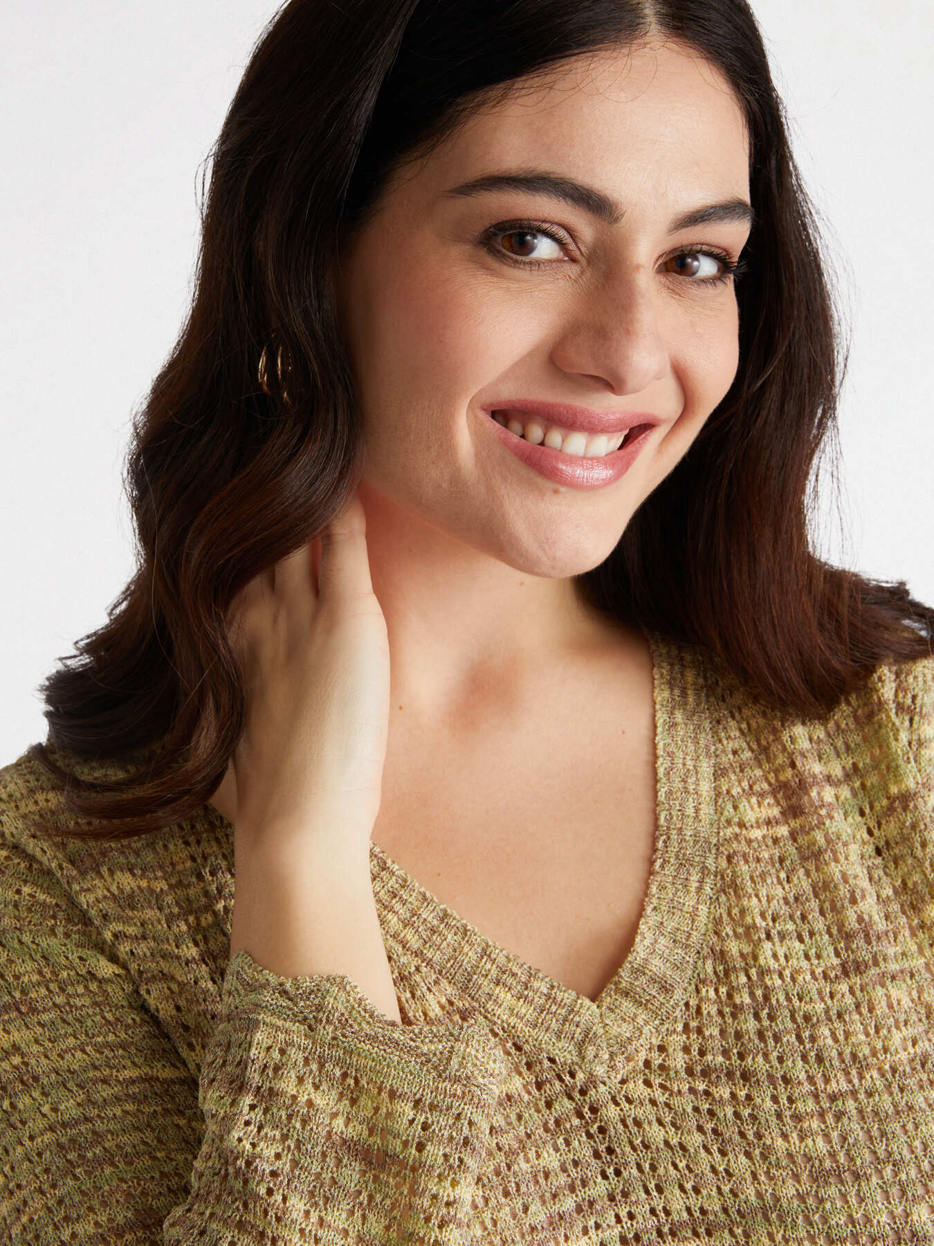 M&eacute;lange V-neck sweater image number 4