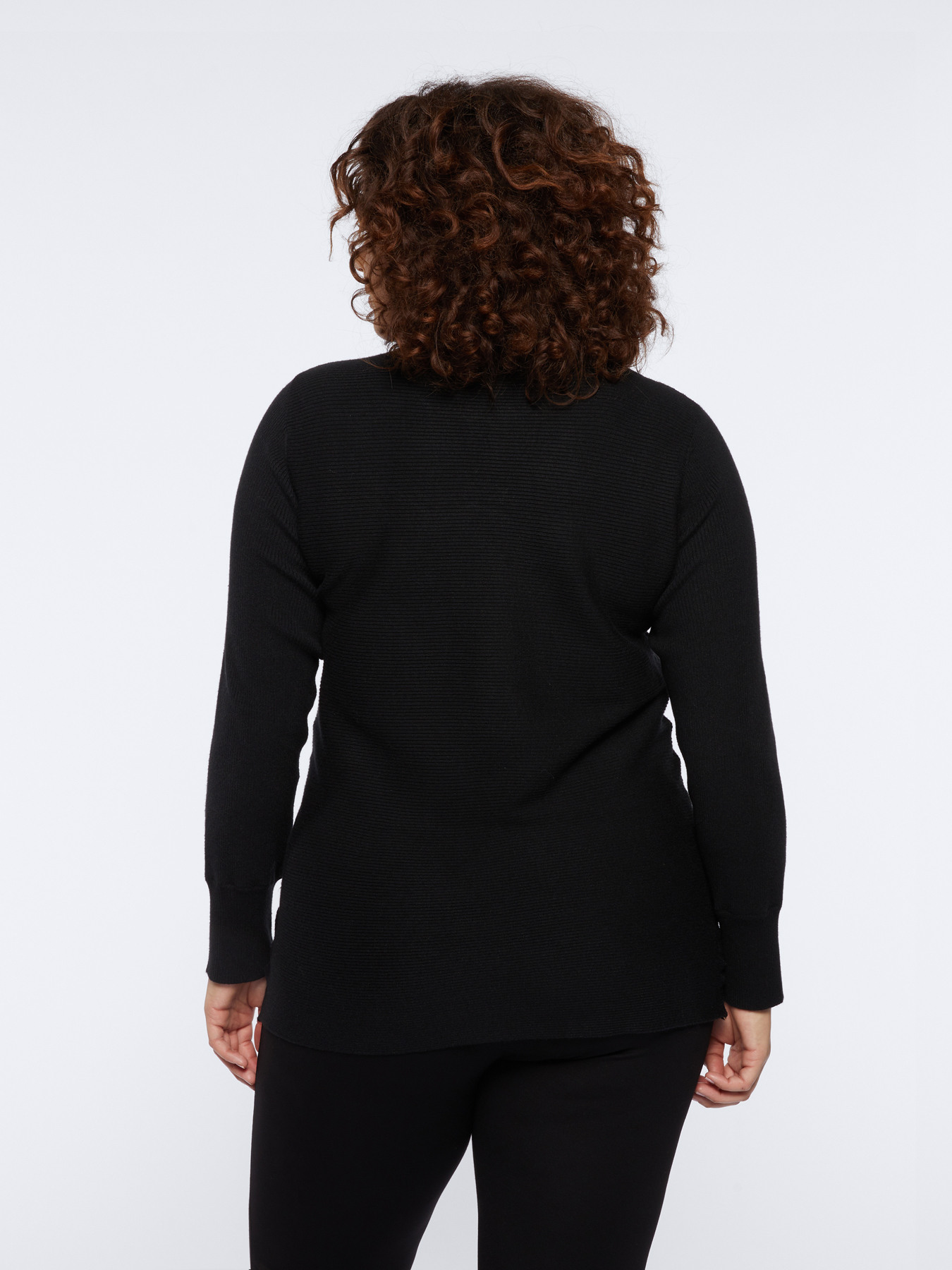 Jersey de cuello alto con aplicación de encaje image number 1