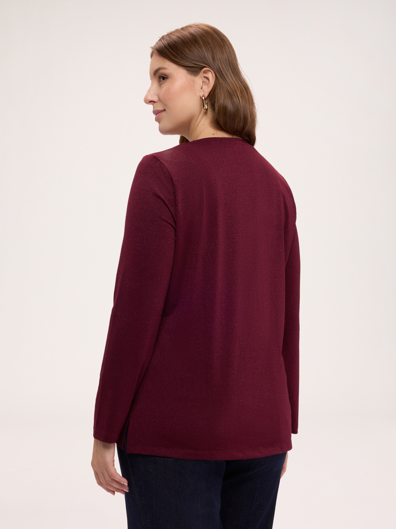 Langarm-T-Shirt aus laminiertem Jersey image number 3
