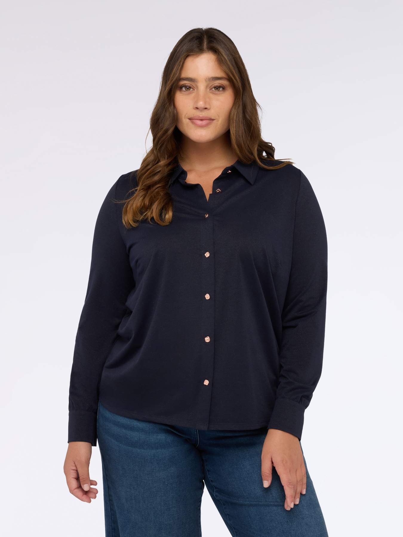 Chemise en jersey lurex avec boutons image number 2