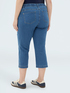 Cropped denim jeans with slits image number 1