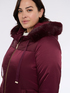 Bi-material down jacket with hood image number 3