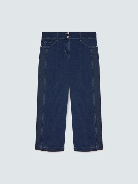 Jeans cropped in denim leggero