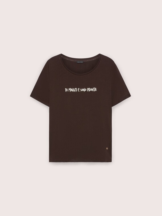 T-shirt in cotone con scritta funny