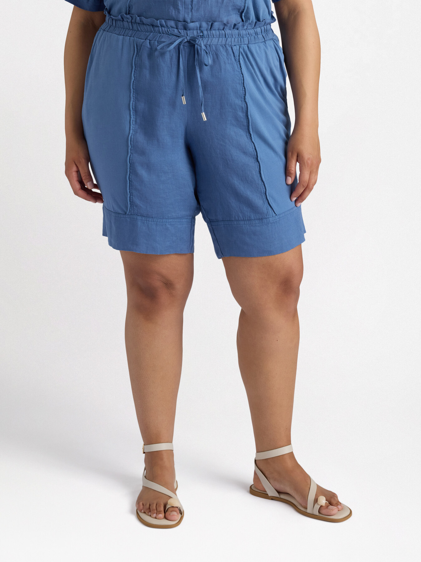 Short linen and cotton jersey trousers image number 2