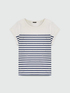 Gestreiftes T-Shirt mit Stickerei image number 4