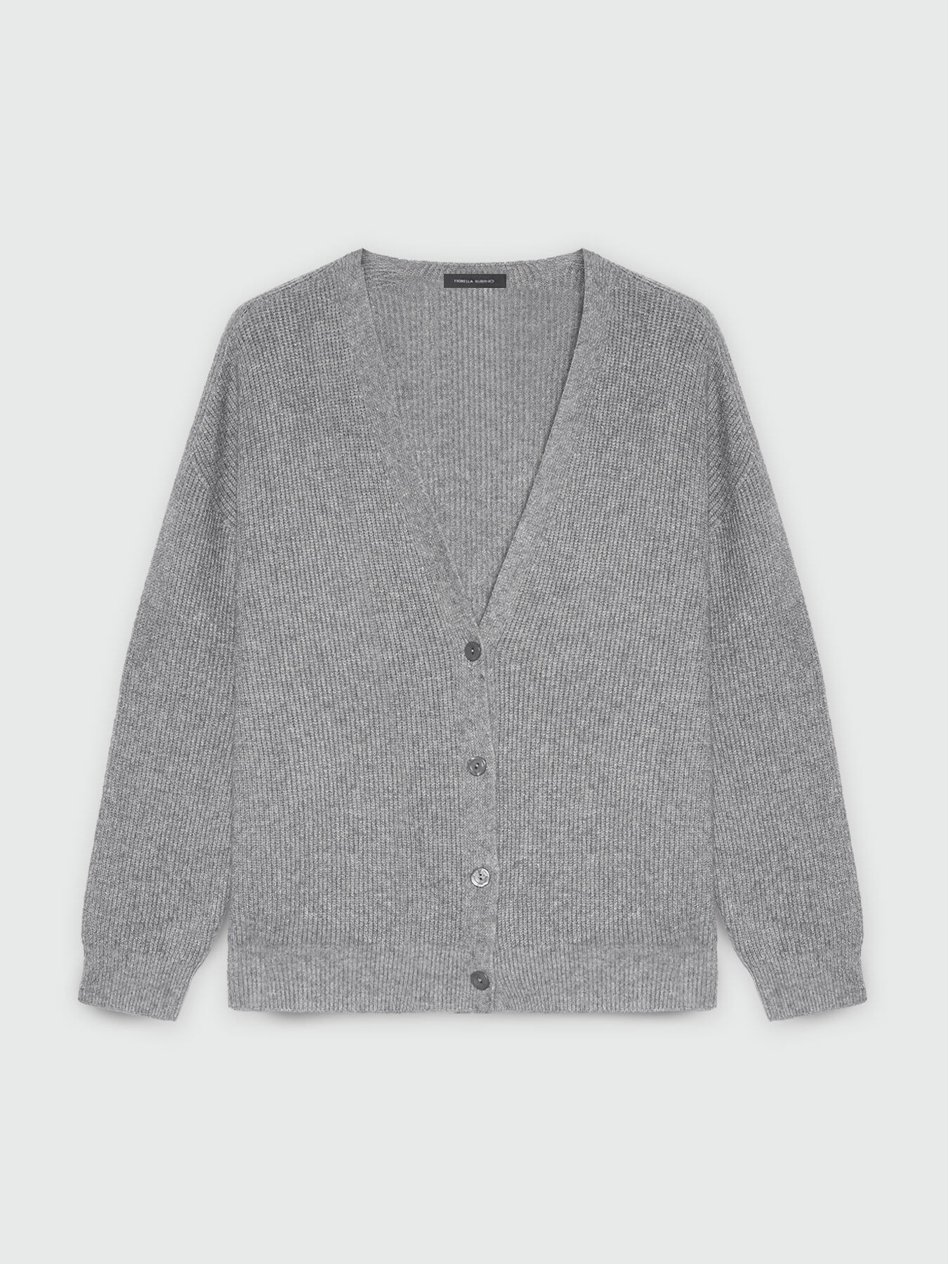 Deep V-neck cardigan with buttons image number 4