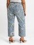 Cropped jeans with floral pattern image number 2