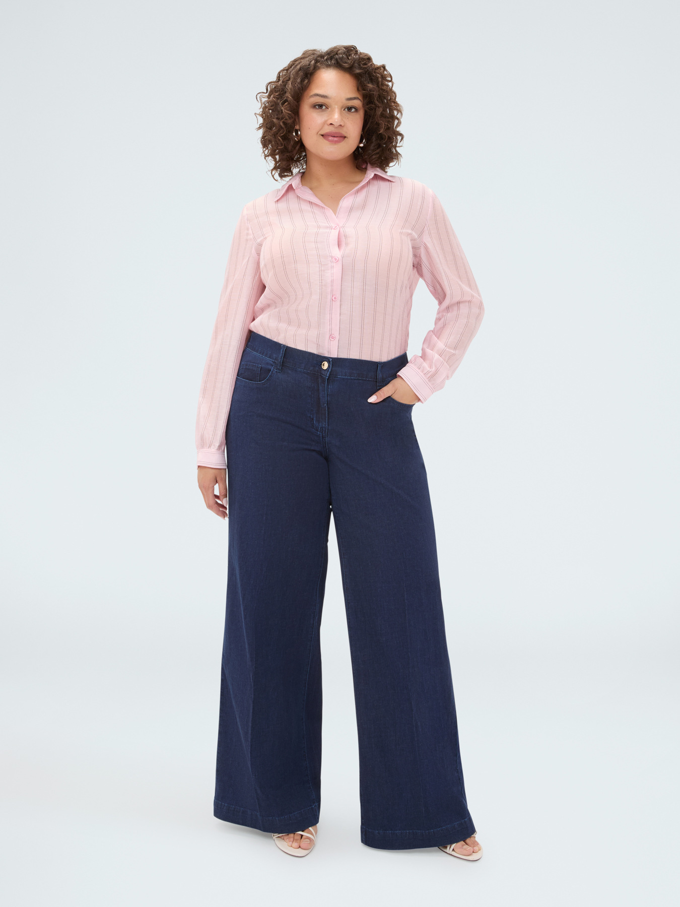 Jeans Wide Leg in Navy-Blau-Waschung image number 2
