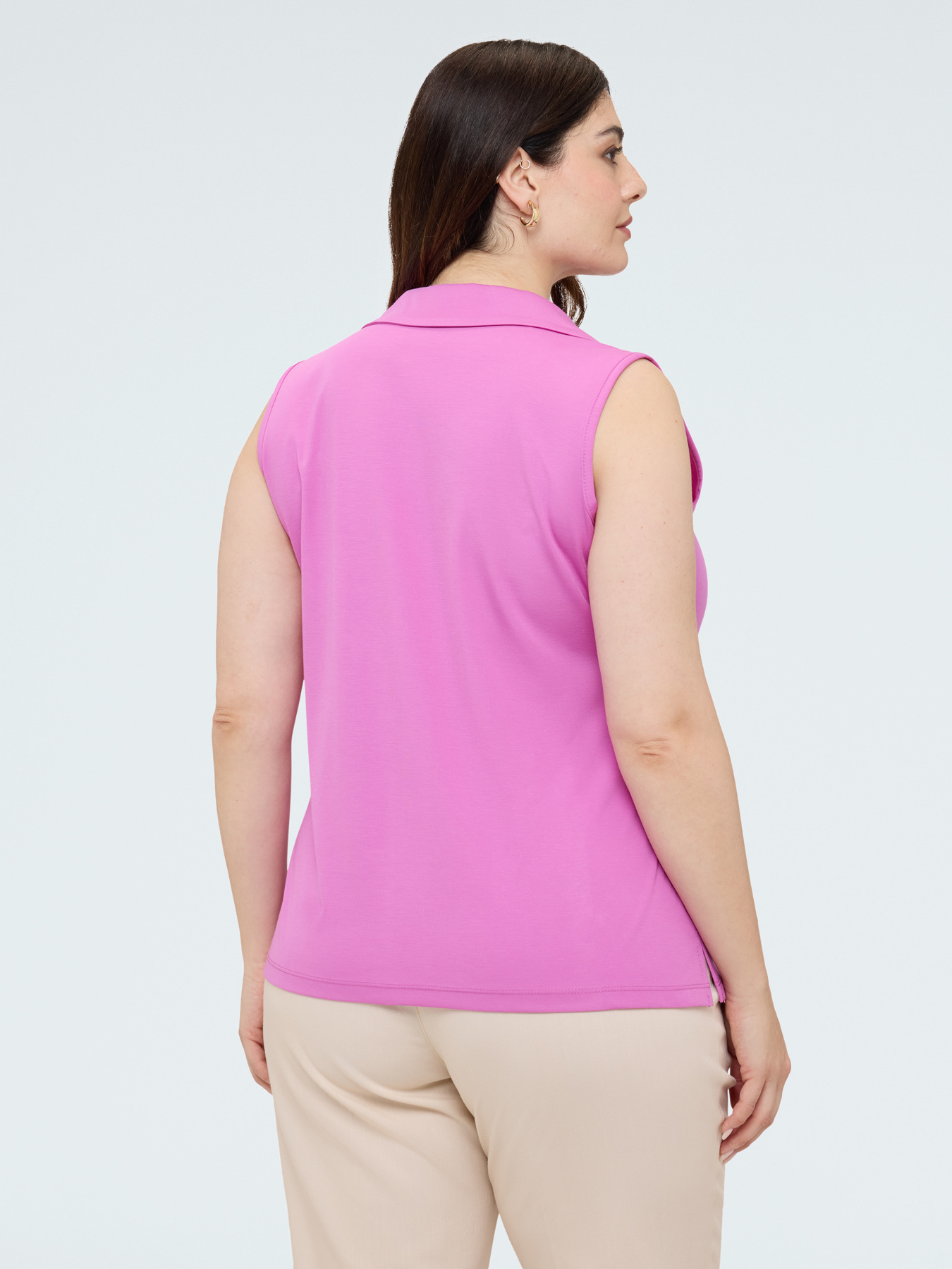 Jersey-Top mit Polokragen image number 3