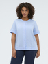 Round neck shirt in linen and viscose blend image number 2
