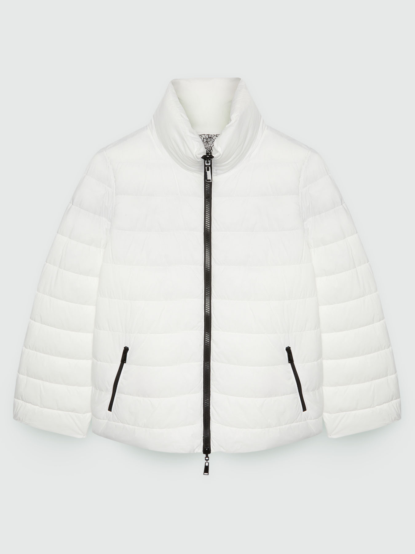 Reversible down jacket with lace print image number 7