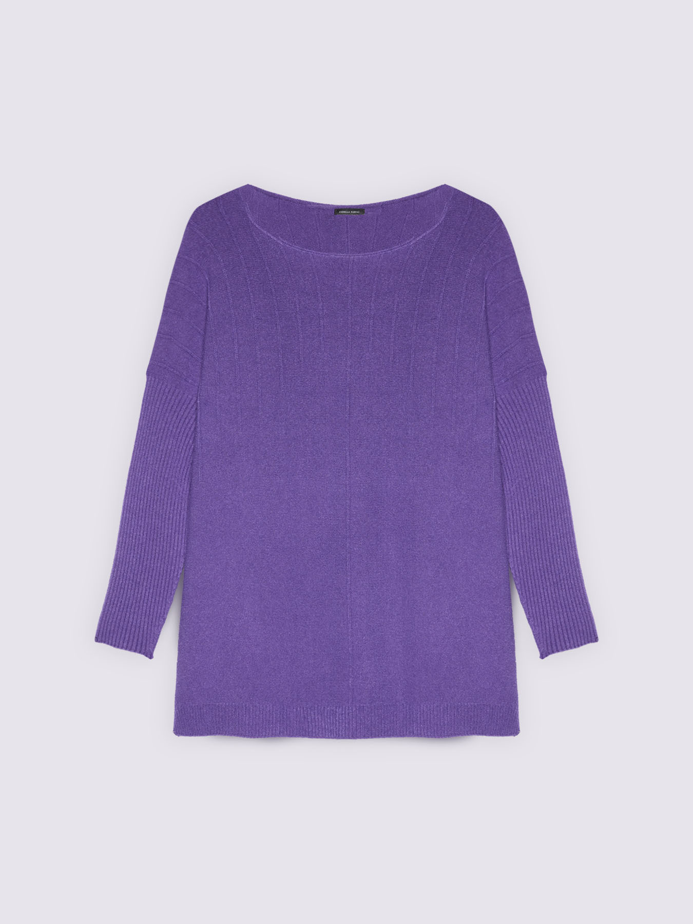 Long sweater with boat neckline image number 4