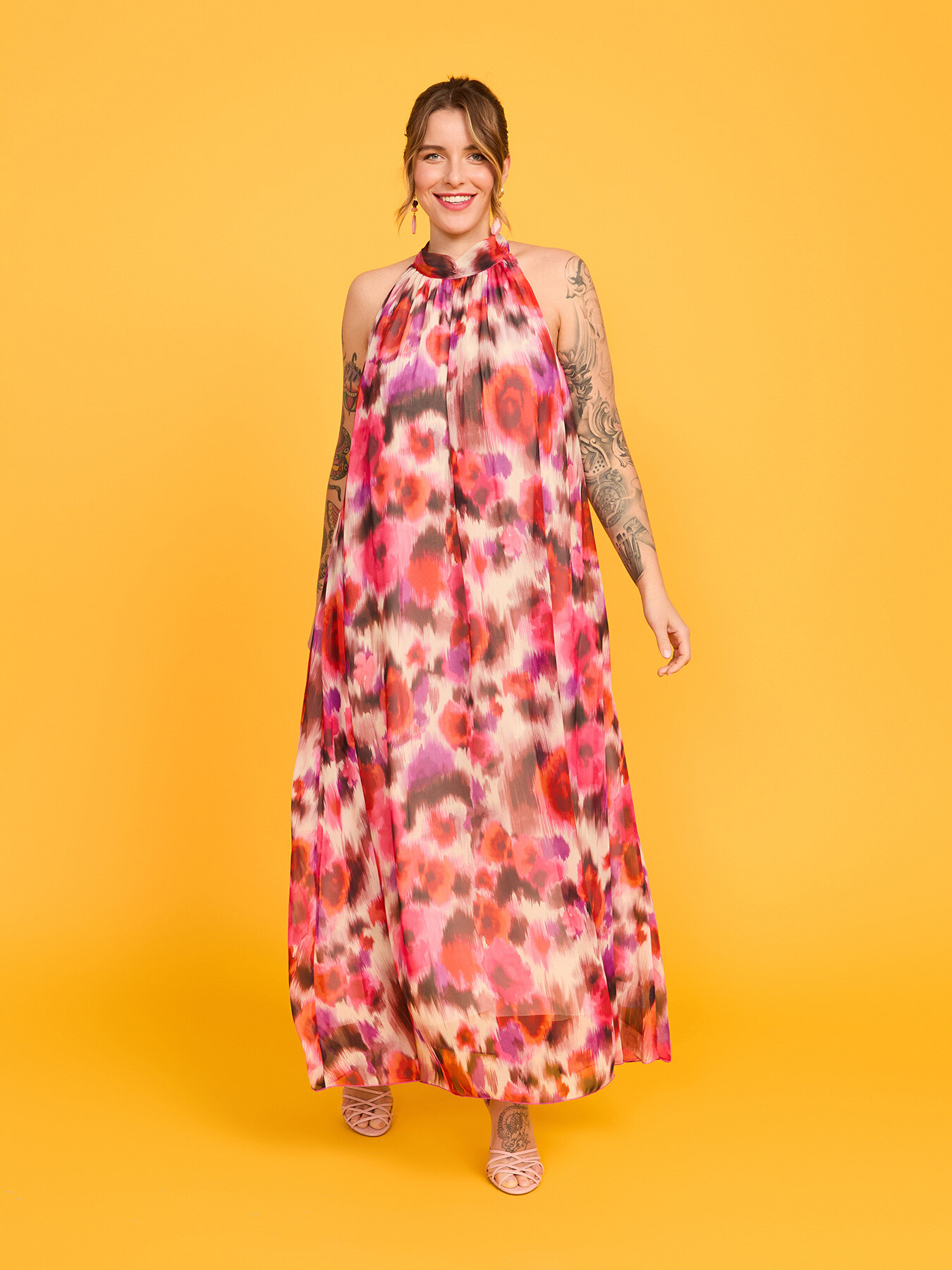Vestito lungo Free stampa floreale image number 0