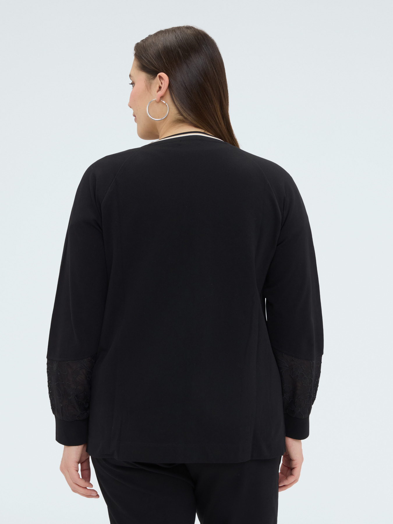 Open sweatshirt with floral embroidery image number 1