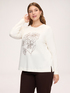 Cotton t-shirt with floral embroidery image number 0
