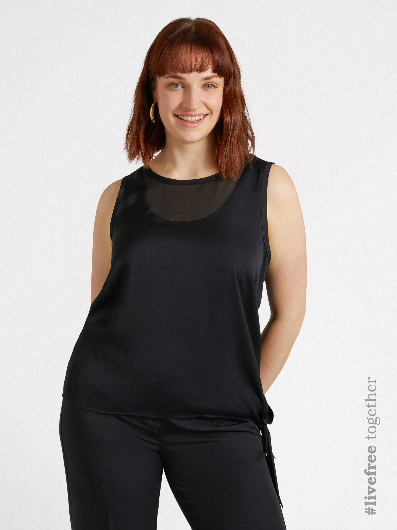 Top aus Satin mit Knoten image number 0