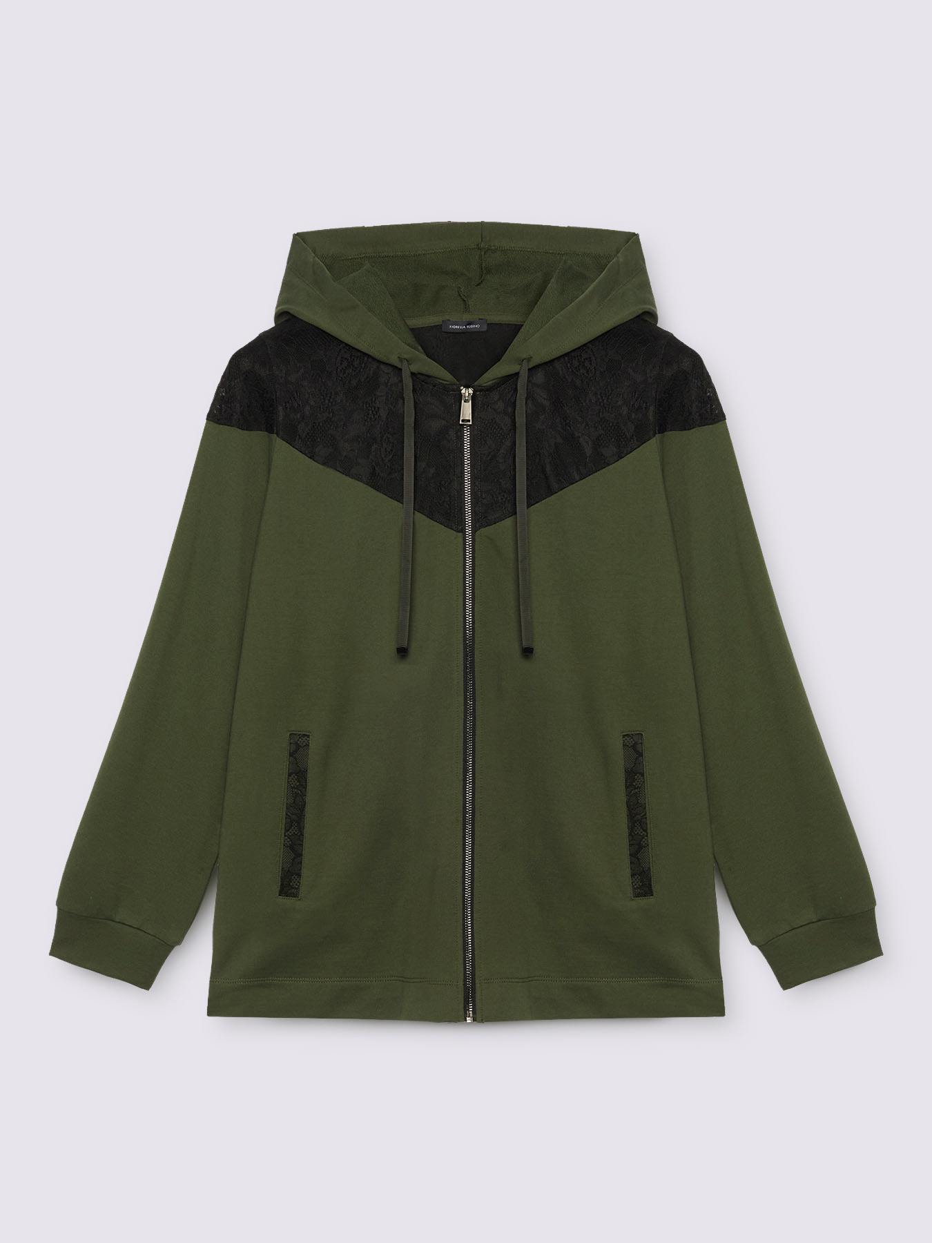 Hooded sweatshirt with lace insert image number 4