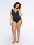 One-piece swimsuit with net trims image number 0