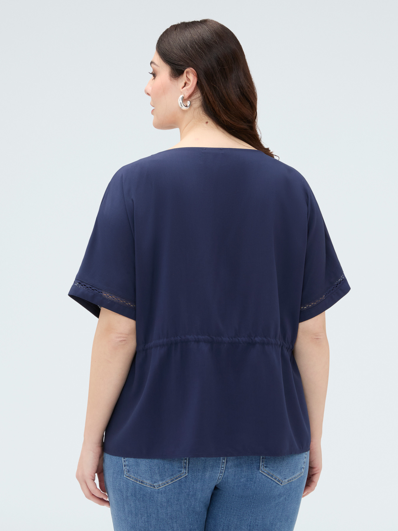 Bluse aus Viskose mit Kordelzug in der Taille image number 1