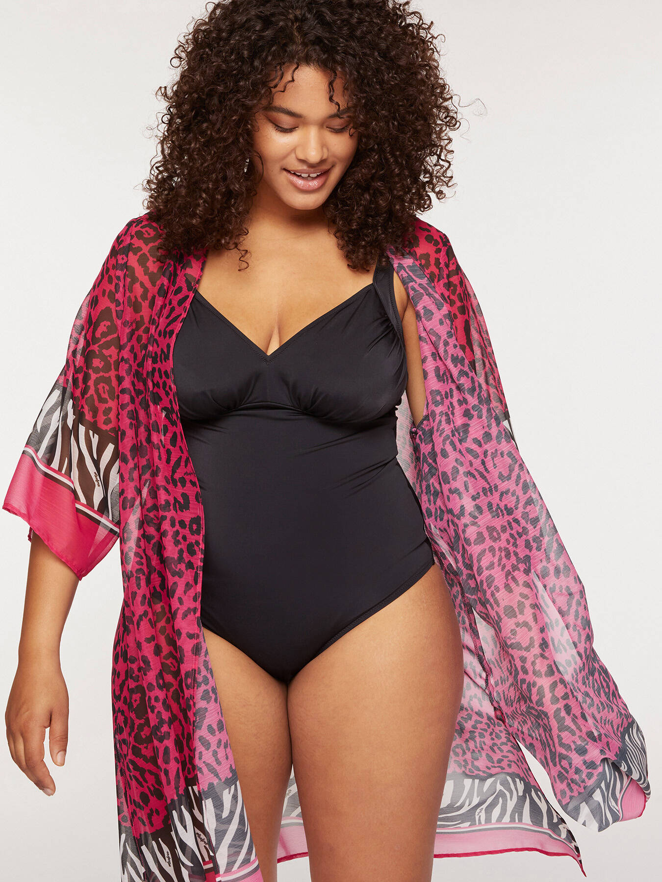 Printed open-front kaftan image number 0