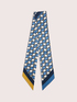 Foulard with geometric print and striped border image number 0