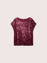 Zweistoffiges T-Shirt mit Pailletten image number 4