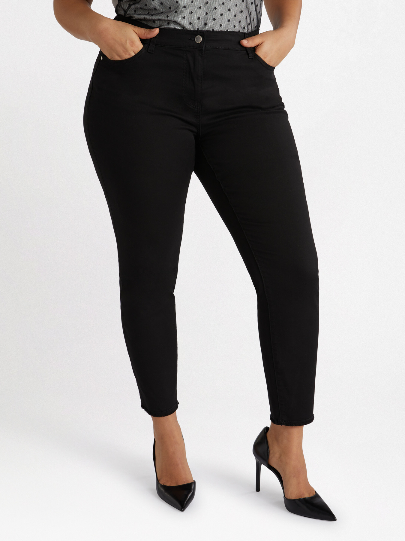 Skinny pants in cotton blend image number 0