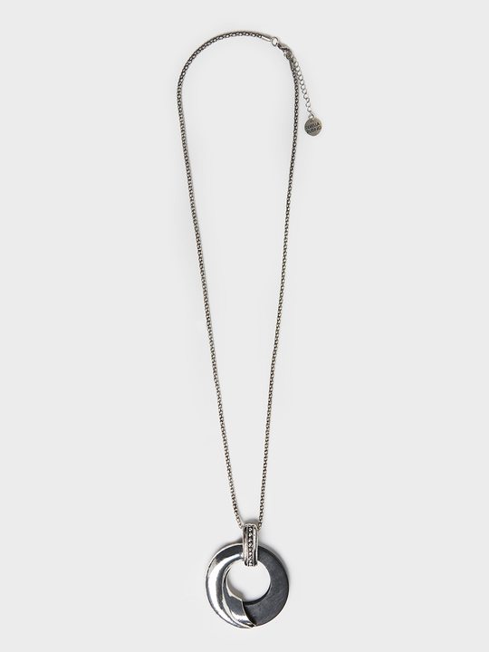 Fiorellarubino: Collana lunga con ciondolo bicolor Grigio_1