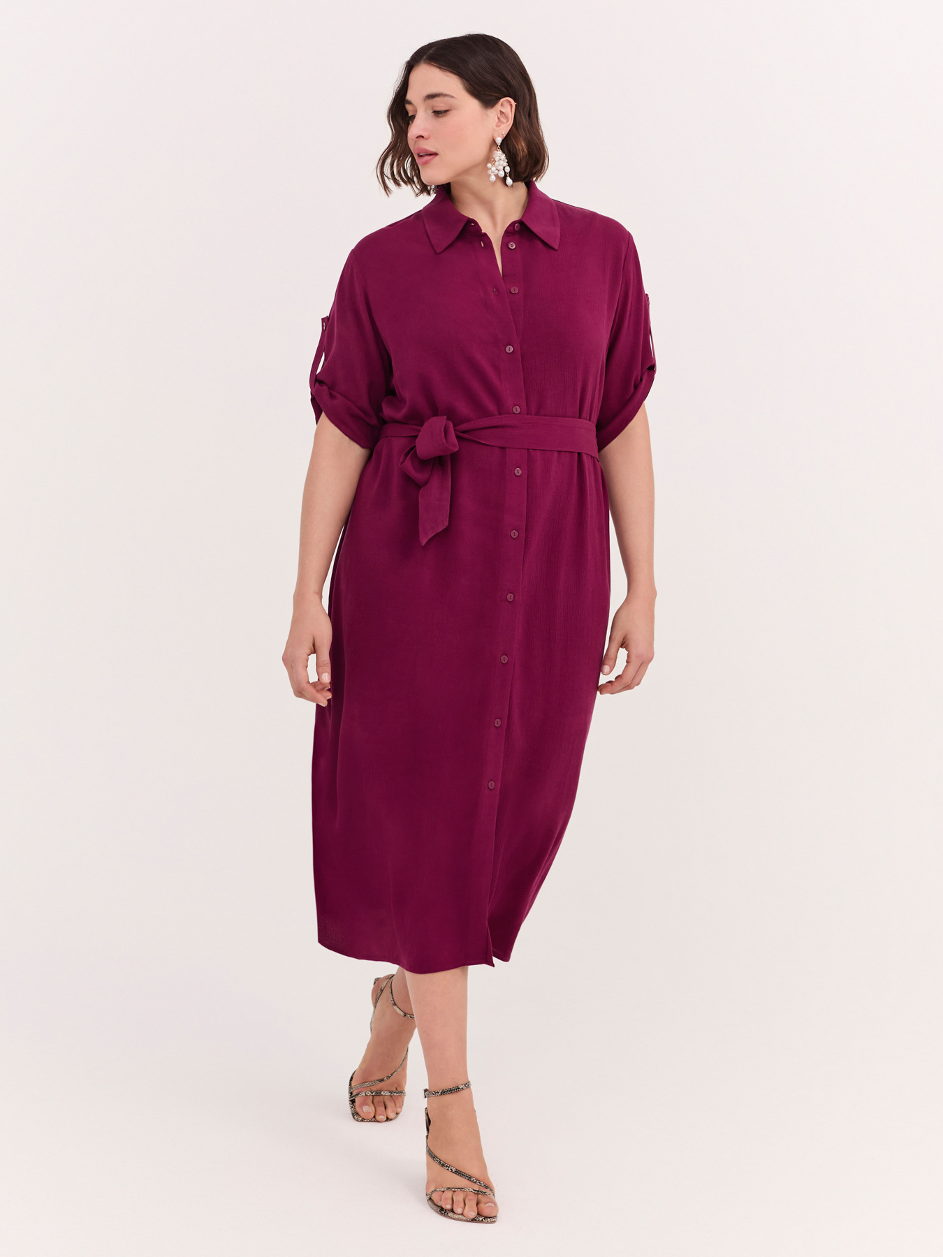 POWER viscose shirt dress image number 3