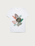 T-shirt embroidered with leaf print image number 3
