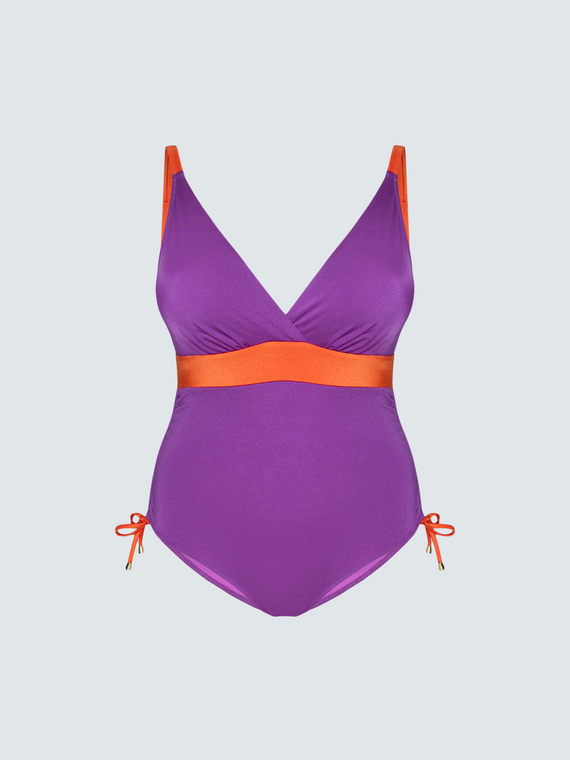 Color block one-piece swimsuit