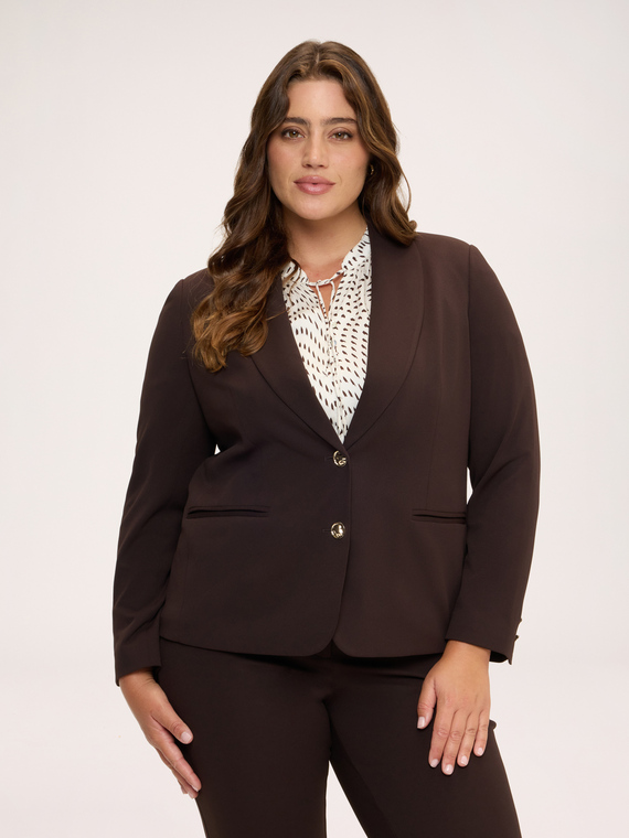 Blazer cropped in tessuto stretch