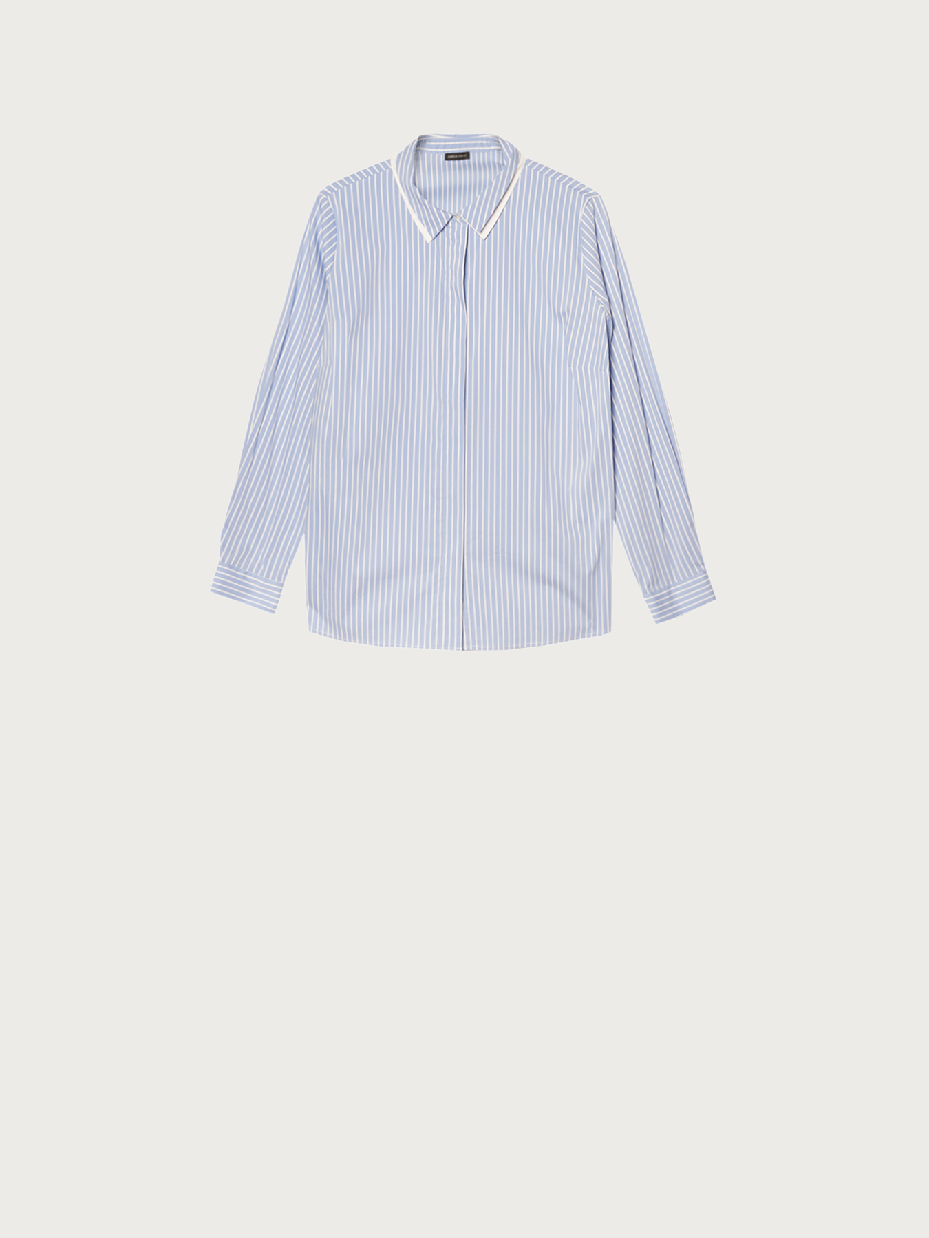 Camicia a righe con doppio colletto image number 3