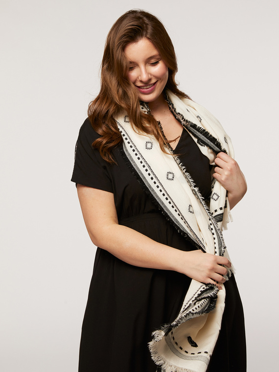 Fiorella Rubino Sciarpa etnica con frange Donna